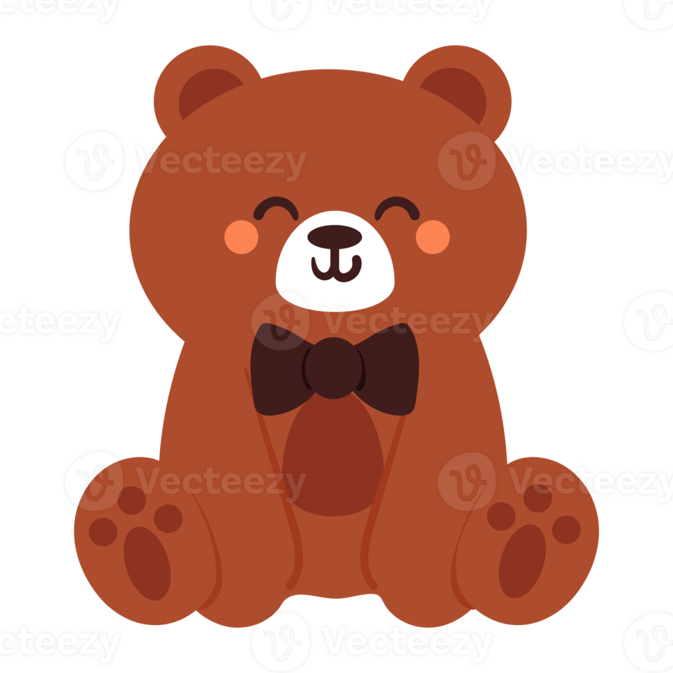 hand drawing cartoon bear. cute animal icon for kids png