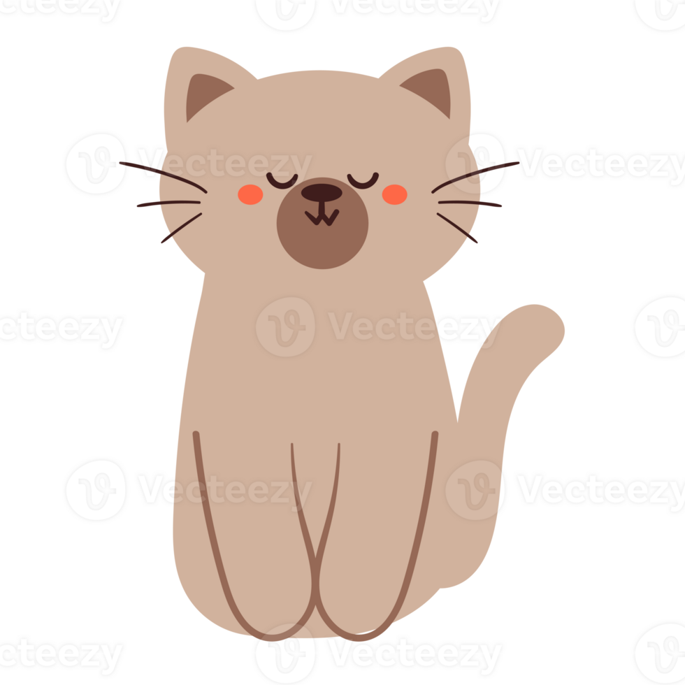 cute cartoon cat. cute animal for kids icon png