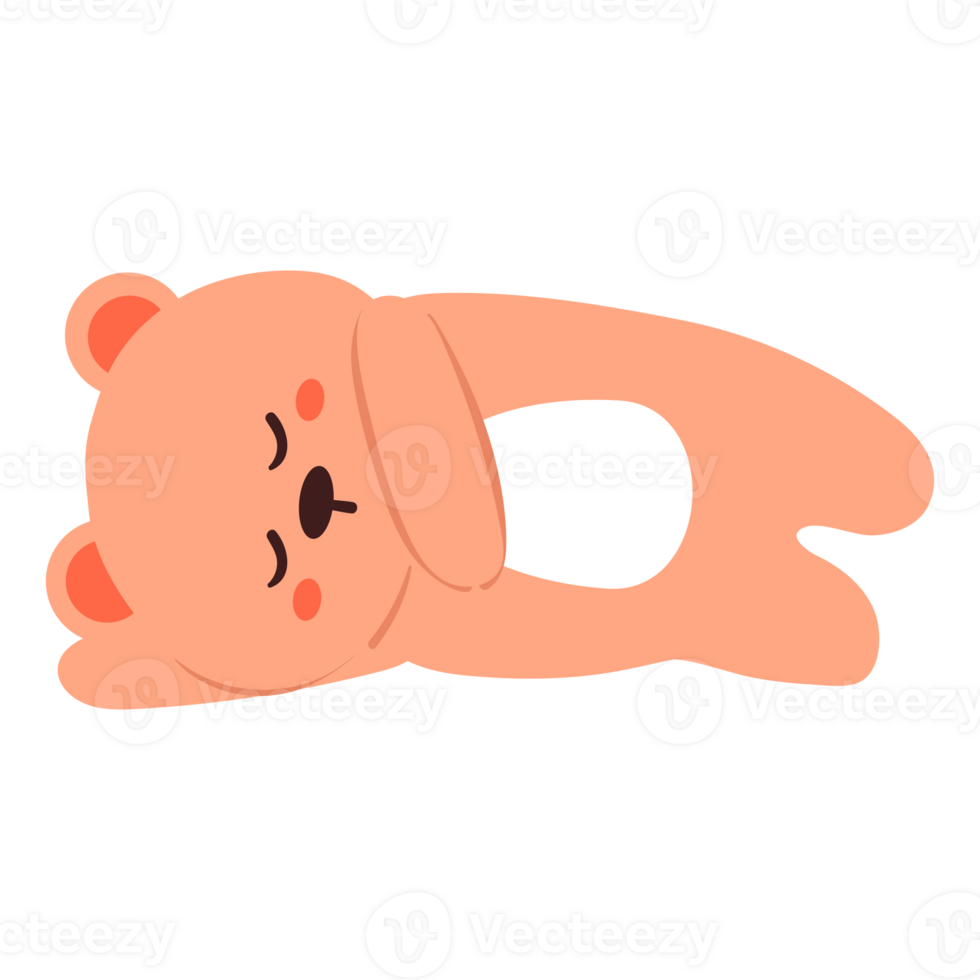 hand drawing cute cartoon bear sleeping png