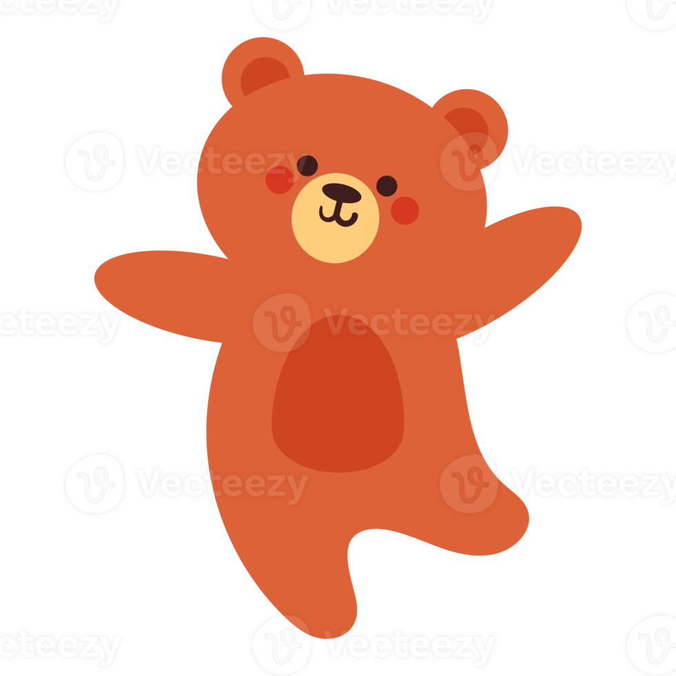 hand drawing cartoon bear. cute animal icon for kids png