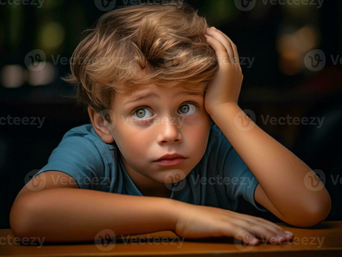 photo of emotional dynamic pose Brasilian kid in school AI Generative