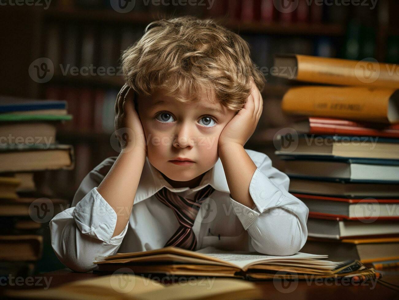 photo of emotional dynamic pose Brasilian kid in school AI Generative