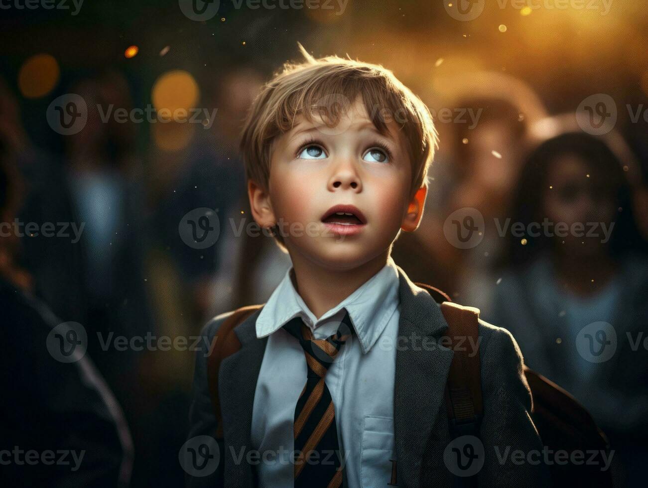 photo of emotional dynamic pose Brasilian kid in school AI Generative