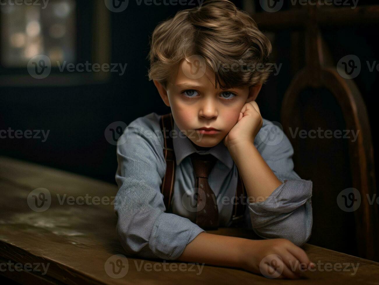 foto de emocional dinámica actitud brasileño niño en colegio ai generativo