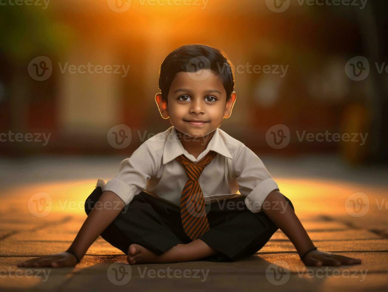 photo of emotional dynamic pose Indian kid in school AI Generative