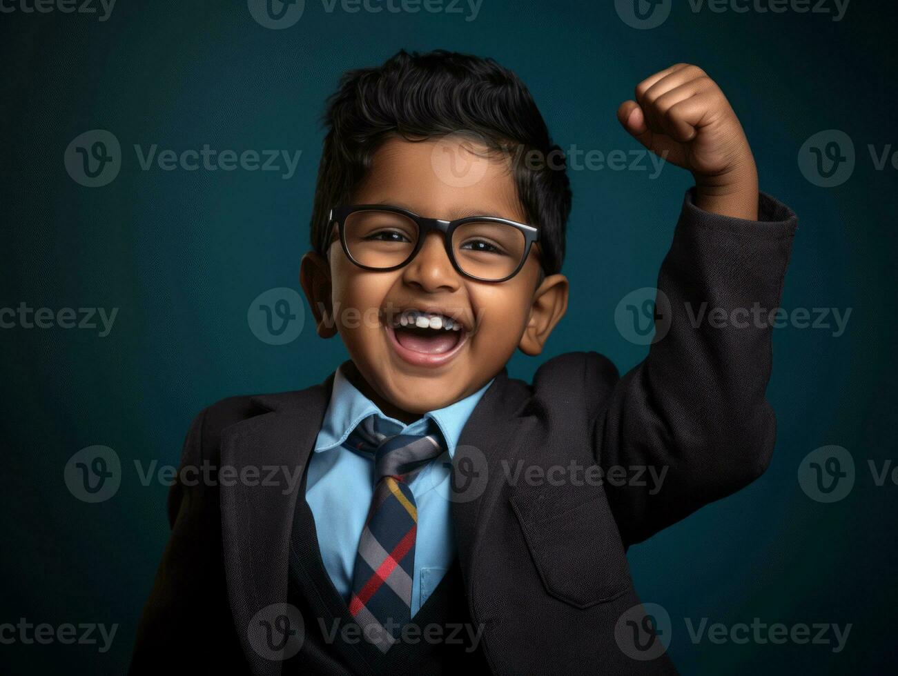 photo of emotional dynamic pose Indian kid in school AI Generative