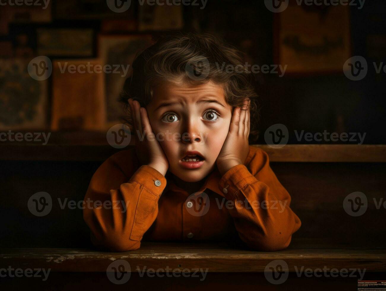 foto de emocional dinámica actitud mexicano niño en colegio ai generativo