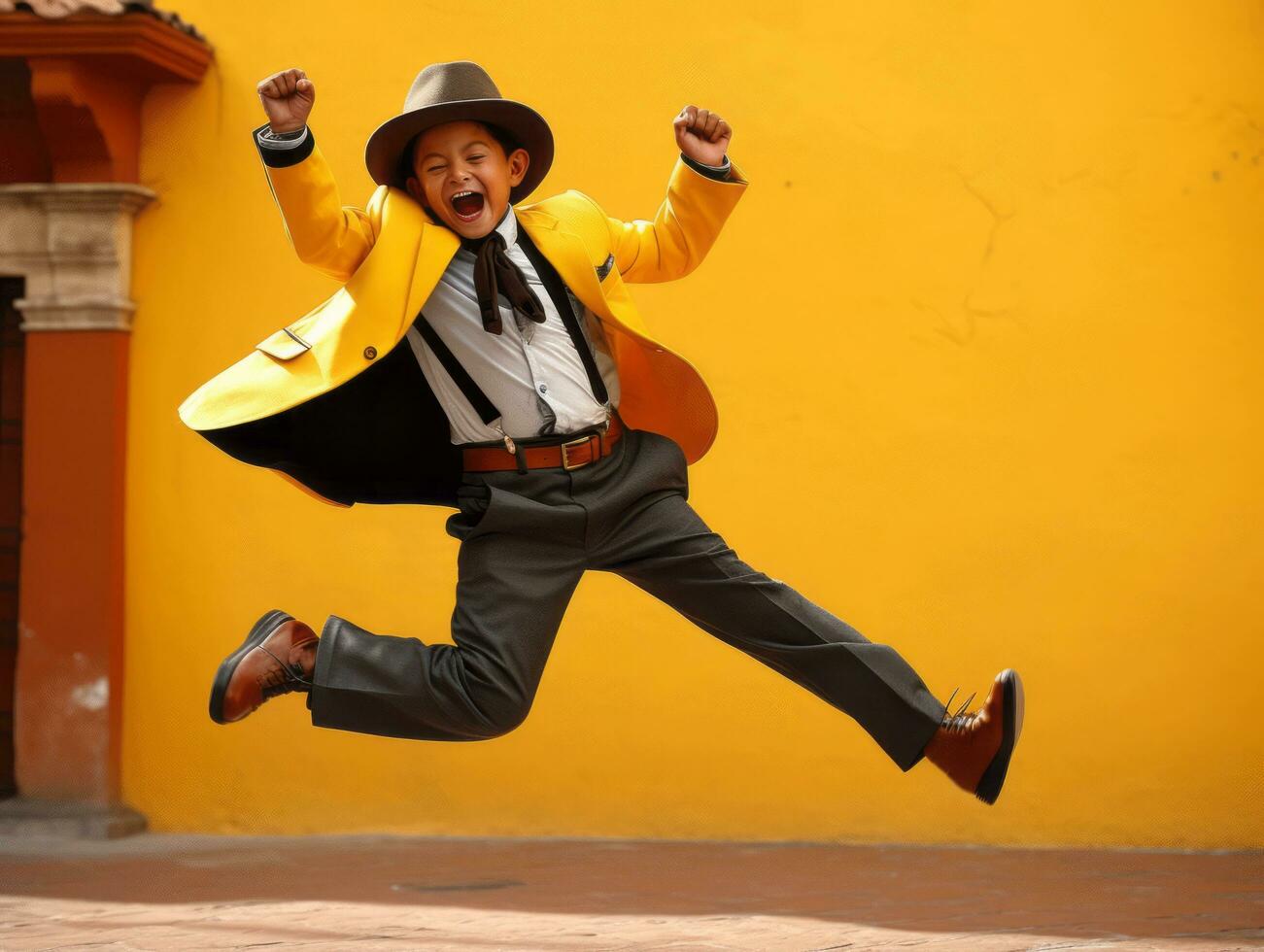 foto de emocional dinámica actitud mexicano niño en colegio ai generativo