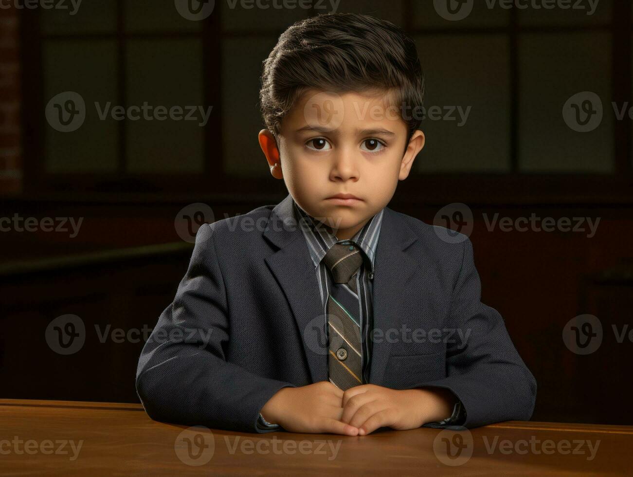 photo of emotional dynamic pose Mexican kid in school AI Generative