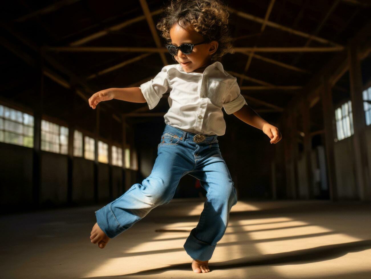 photo of emotional dynamic pose Mexican kid in school AI Generative