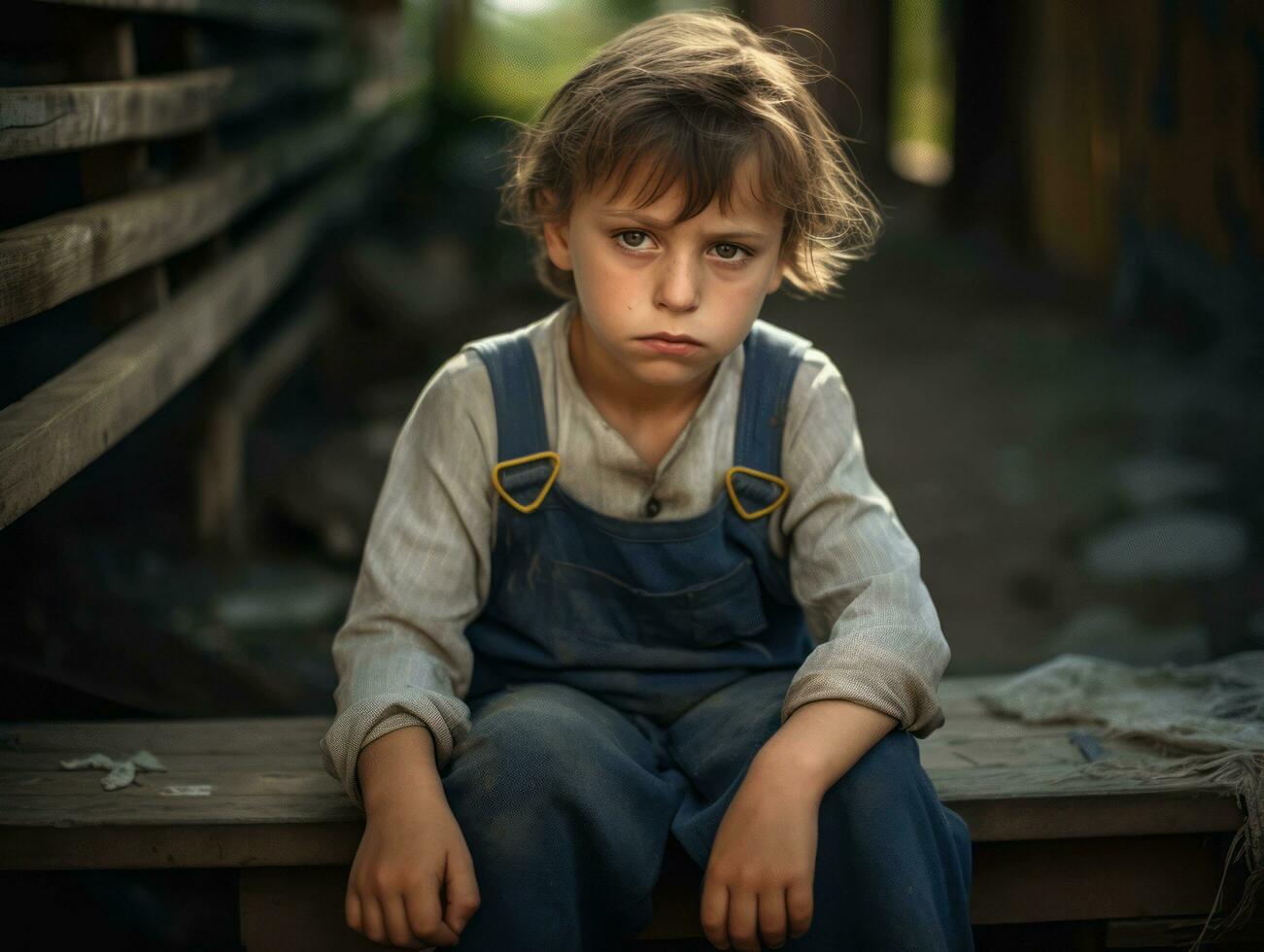 photo of emotional dynamic pose Mexican kid in school AI Generative
