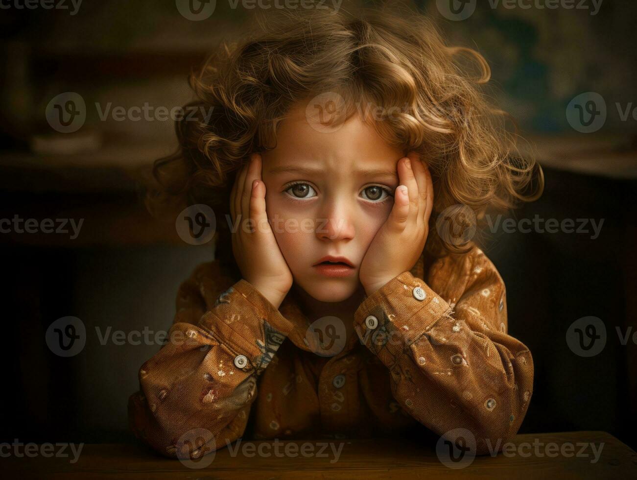 photo of emotional dynamic pose Mexican kid in school AI Generative