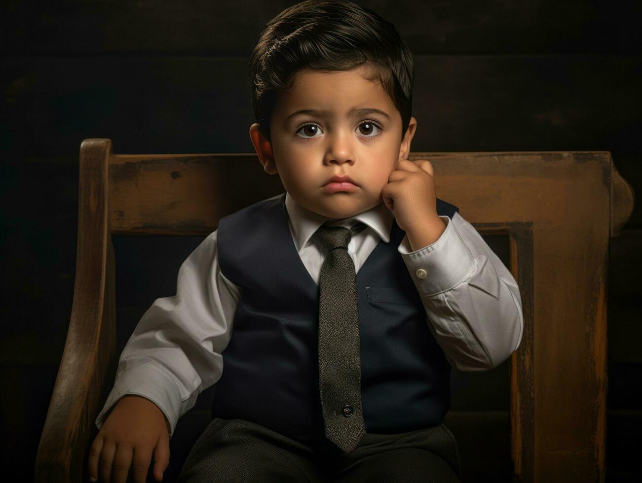 photo of emotional dynamic pose Mexican kid in school AI Generative