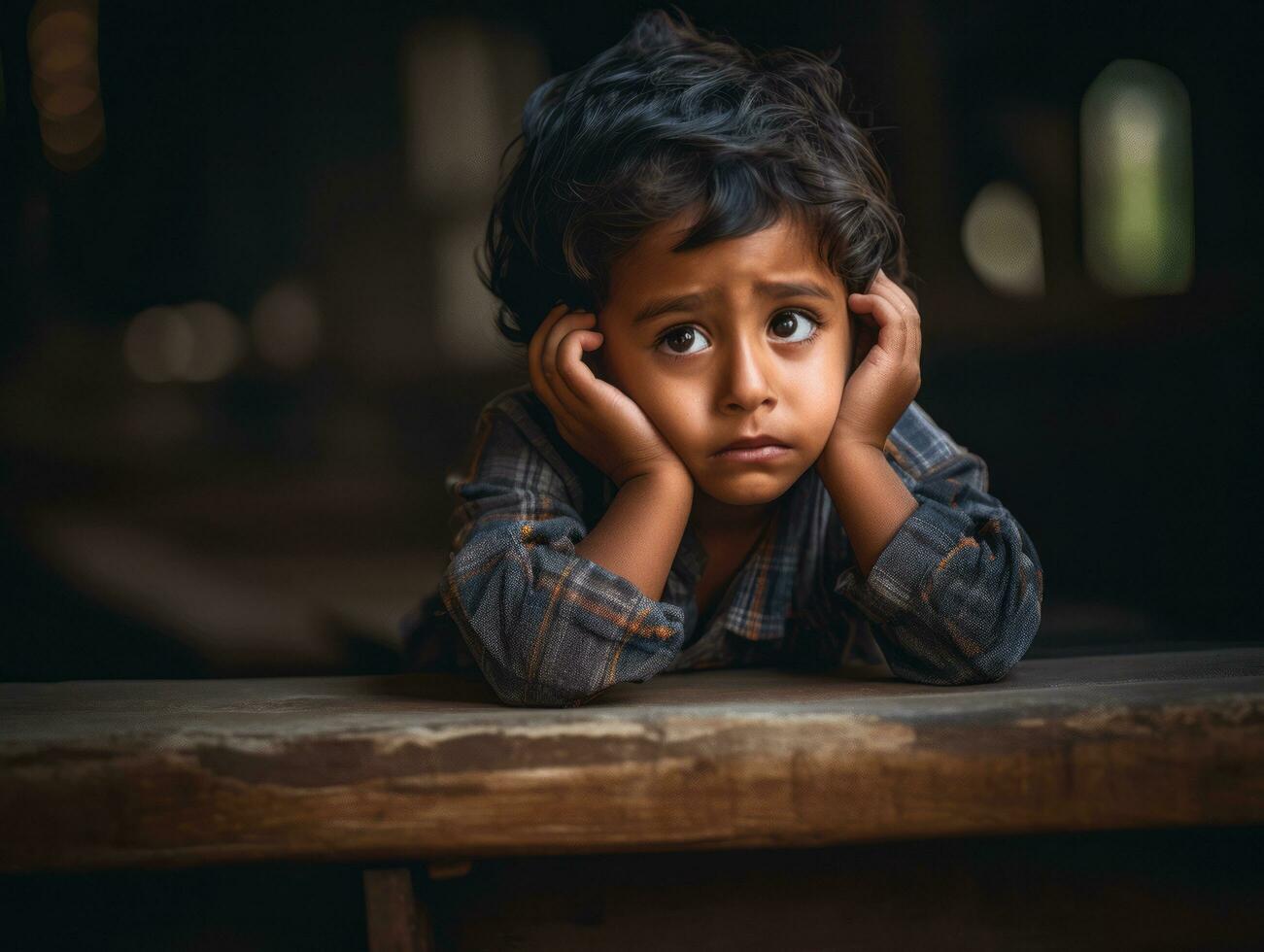 foto de emocional dinámica actitud mexicano niño en colegio ai generativo