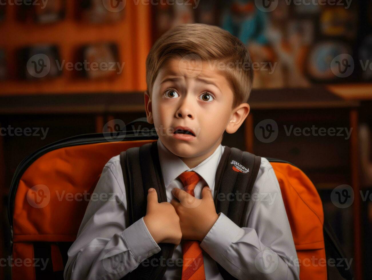 photo of emotional dynamic pose Mexican kid in school AI Generative