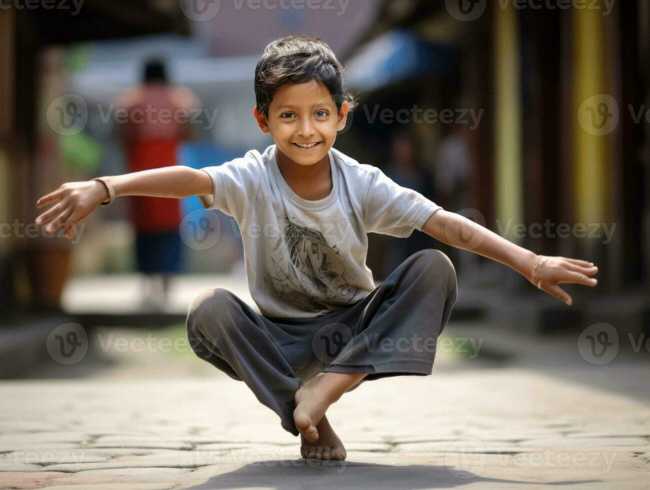 foto de emocional dinámica actitud mexicano niño en colegio ai generativo