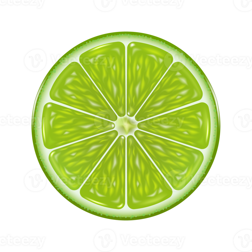 half Lime front view on transparent background for food and drink advertising design png