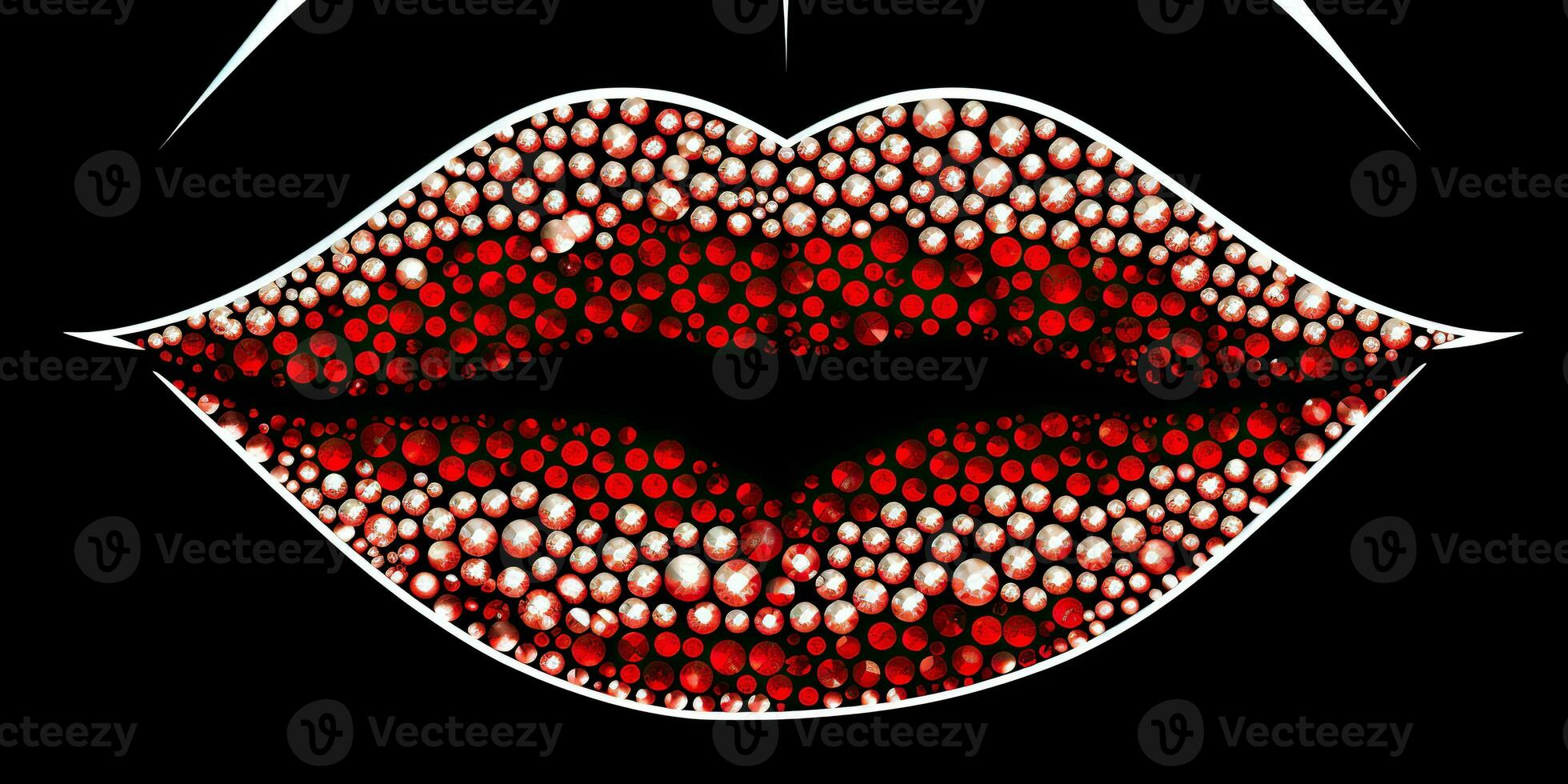 AI Generated. AI Generative. Beautiful makeup glitter bright wet lips. Glamour lulury romantic view. Graphic Art photo