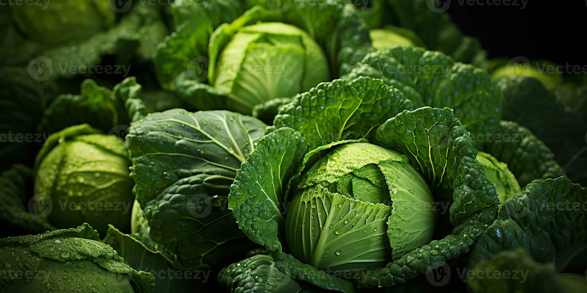 AI Generated. AI Generative. Fresh organic green cabbage plant vegetable. Graphic Art photo