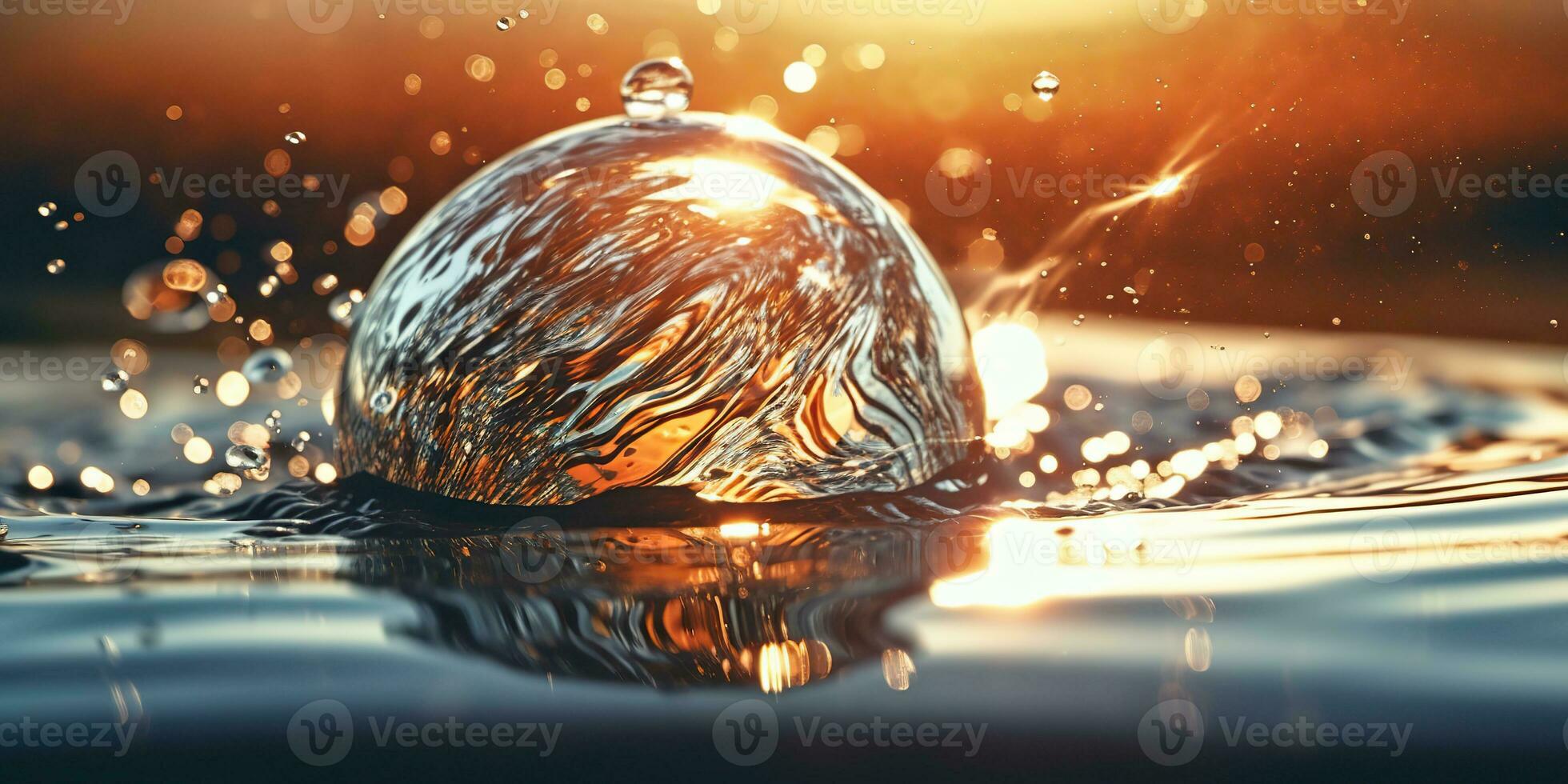 ai generado. ai generativo. vaso pelota otoño dentro el agua con muchos chapoteo alrededor. gráfico decoración antecedentes. gráfico Arte foto