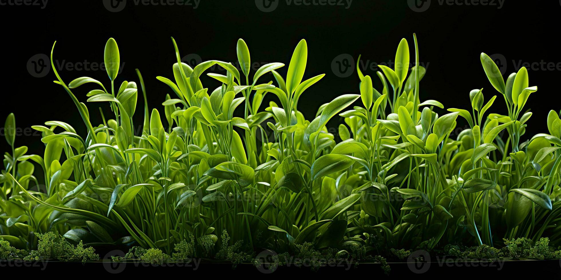AI Generated. AI Generative. Nature outdoor wild green grass background. Plant field landscape. Graphic Art photo