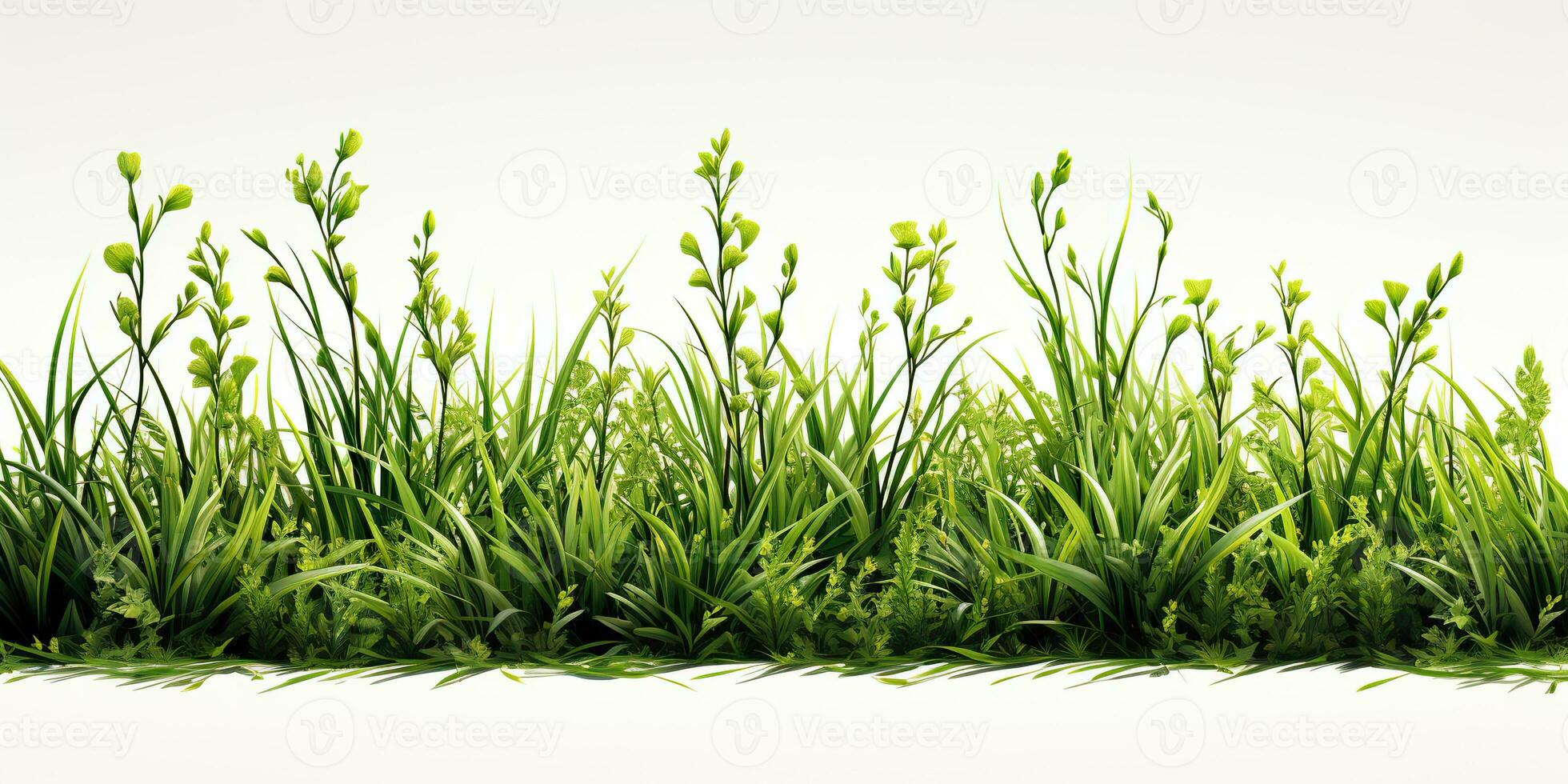 AI Generated. AI Generative. Nature outdoor wild green grass background. Plant field landscape. Graphic Art photo