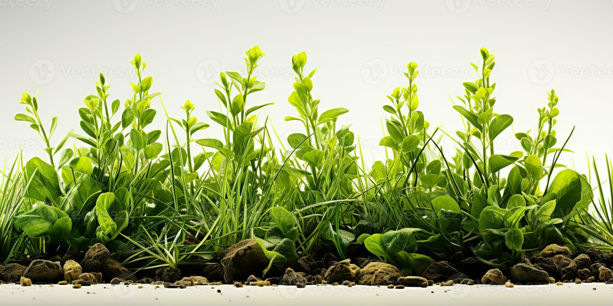 AI Generated. AI Generative. Nature outdoor wild green grass background. Plant field landscape. Graphic Art photo