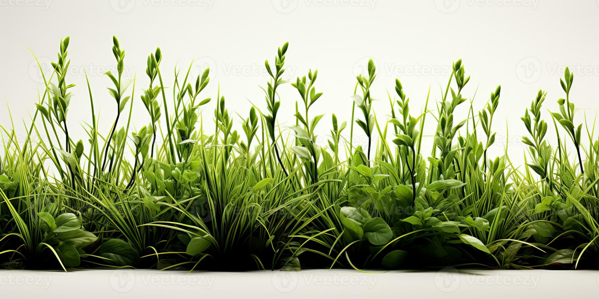 AI Generated. AI Generative. Nature outdoor wild green grass background. Plant field landscape. Graphic Art photo