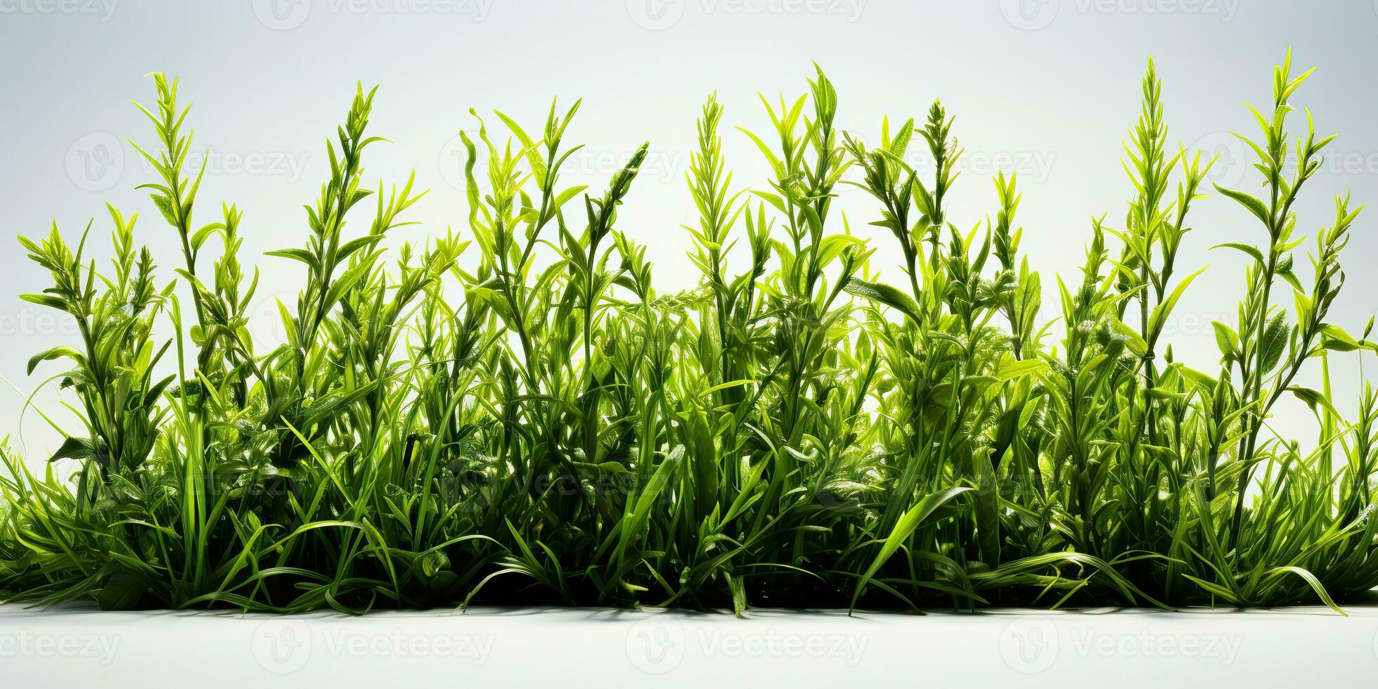 AI Generated. AI Generative. Nature outdoor wild green grass background. Plant field landscape. Graphic Art photo