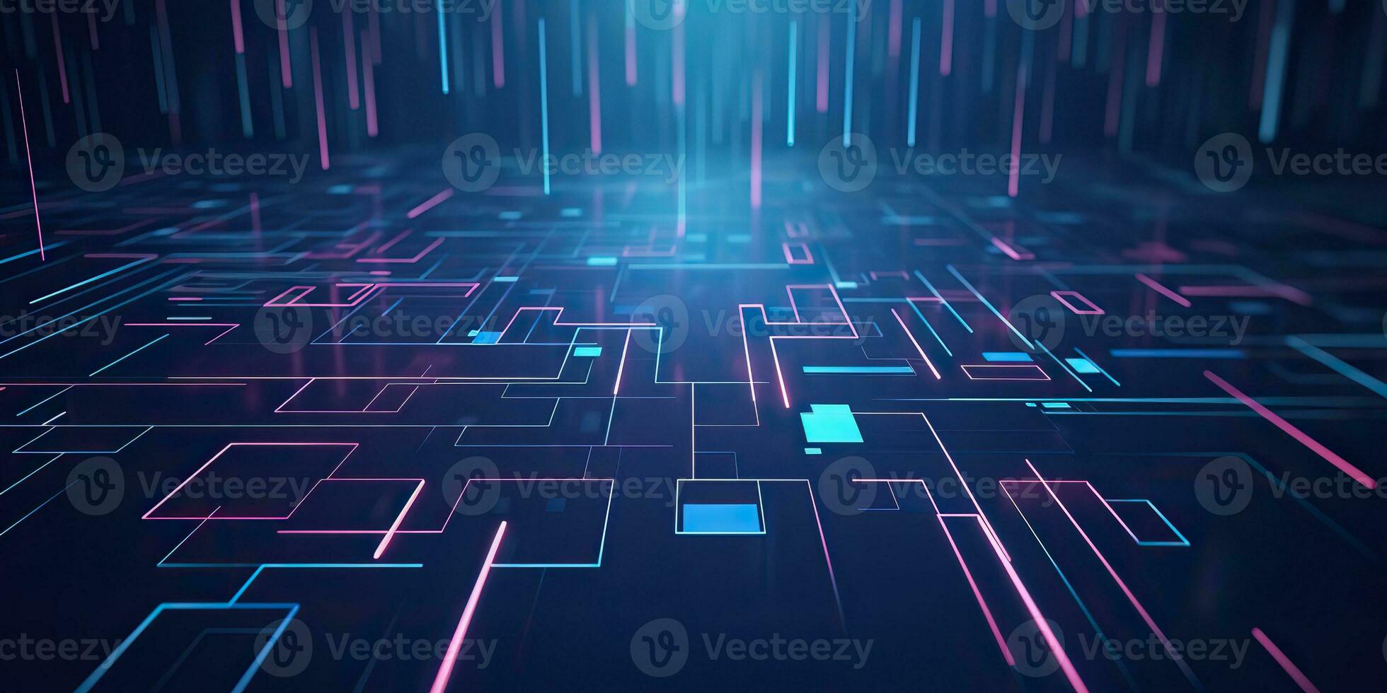 AI Generated. AI Generative. Bluew data network science pragramming future cyber background pattern texture. Graphic Art photo
