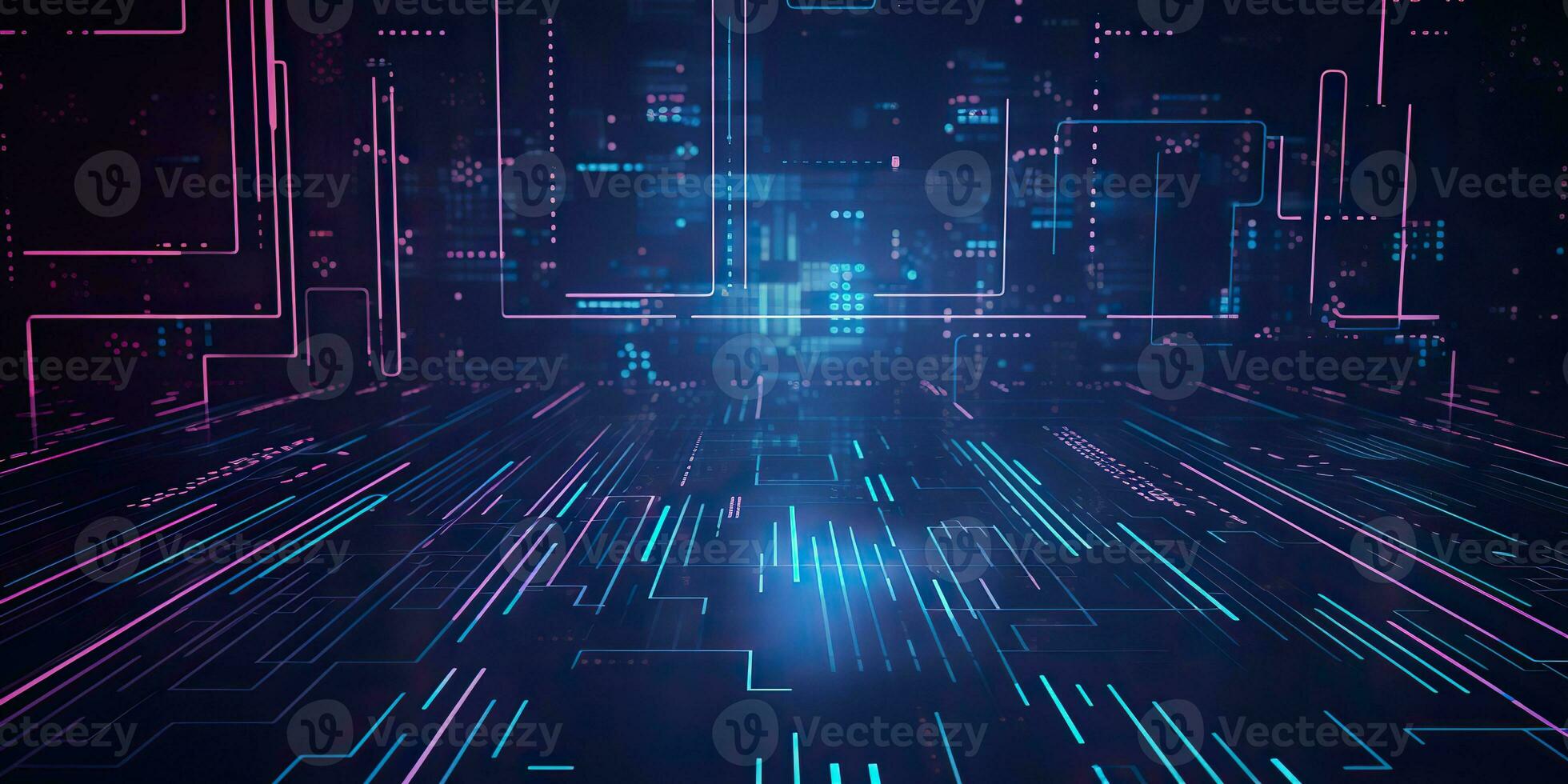 AI Generated. AI Generative. Bluew data network science pragramming future cyber background pattern texture. Graphic Art photo