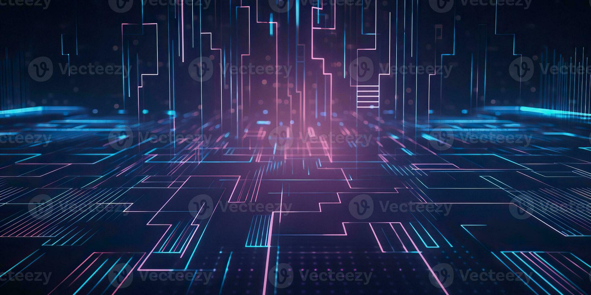 AI Generated. AI Generative. Bluew data network science pragramming future cyber background pattern texture. Graphic Art photo