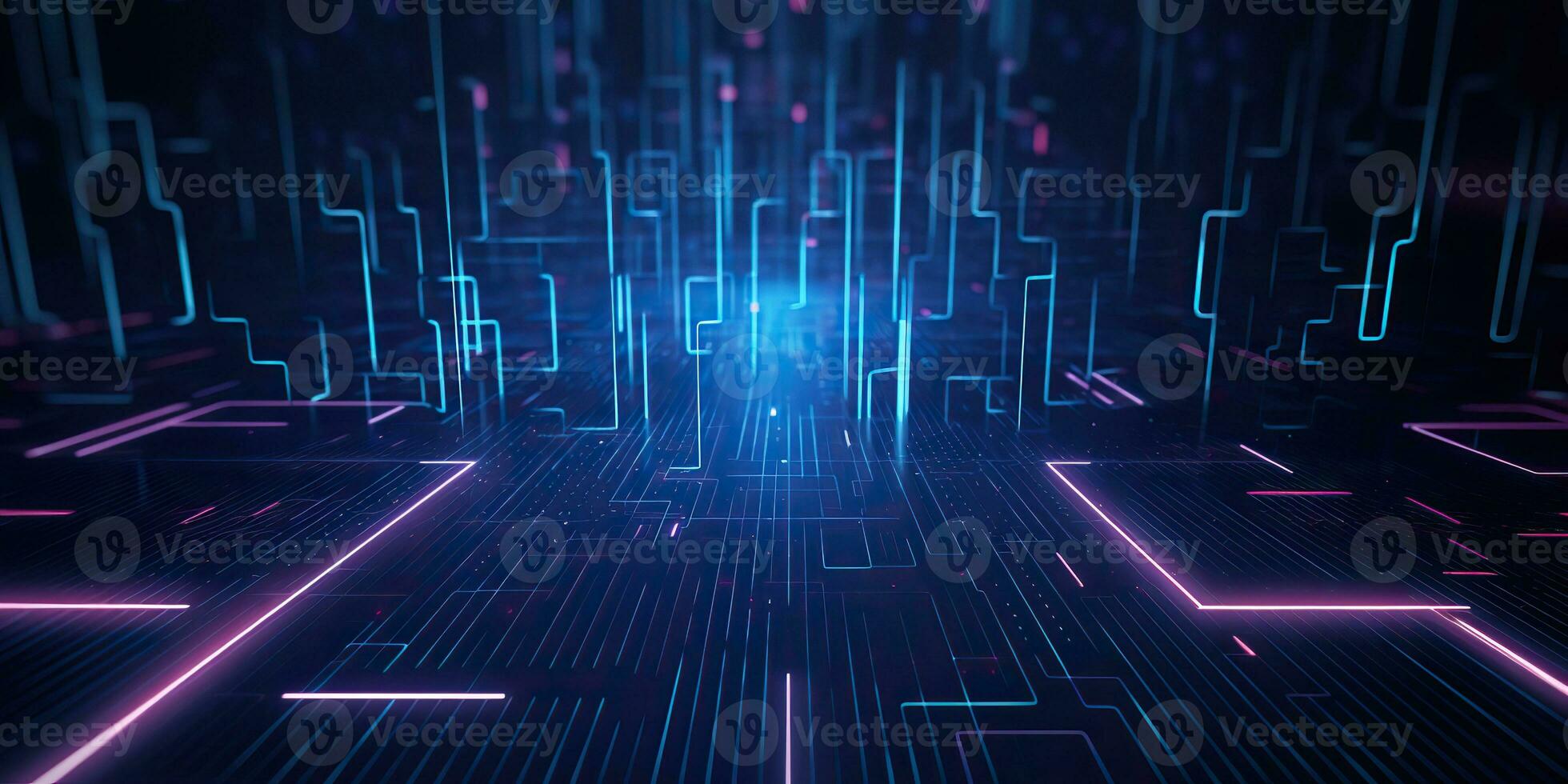 AI Generated. AI Generative. Bluew data network science pragramming future cyber background pattern texture. Graphic Art photo