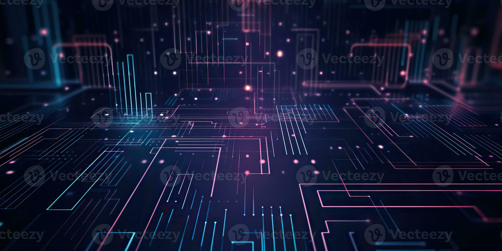 AI Generated. AI Generative. Bluew data network science pragramming future cyber background pattern texture. Graphic Art photo