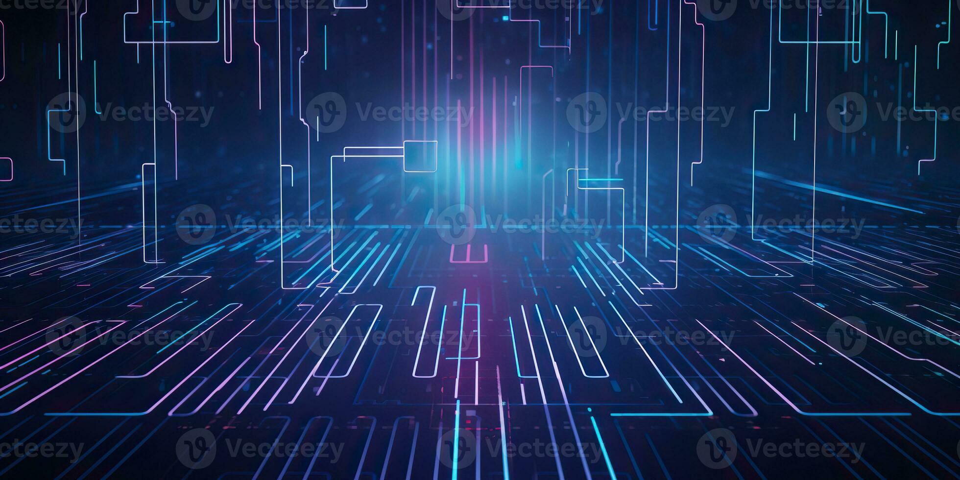AI Generated. AI Generative. Bluew data network science pragramming future cyber background pattern texture. Graphic Art photo