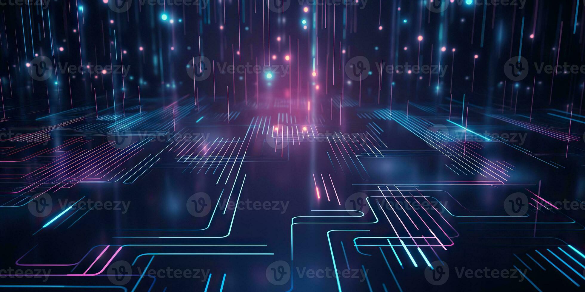 AI Generated. AI Generative. Bluew data network science pragramming future cyber background pattern texture. Graphic Art photo