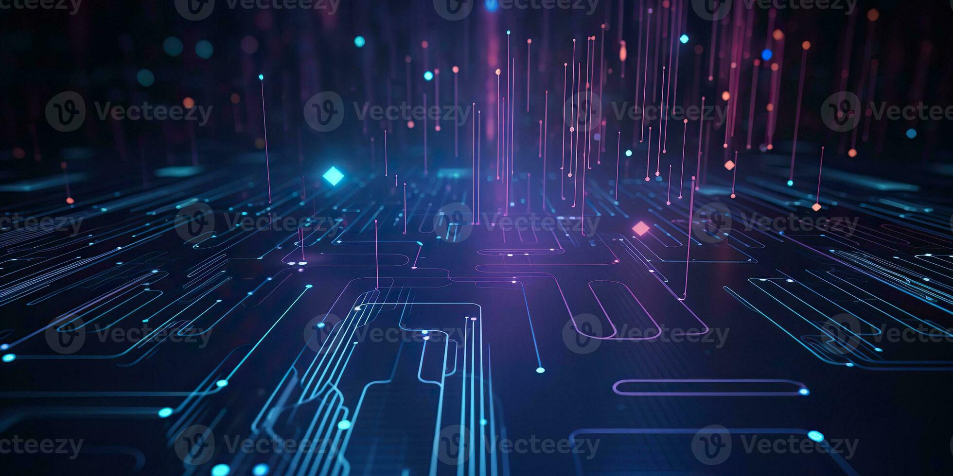 AI Generated. AI Generative. Bluew data network science pragramming future cyber background pattern texture. Graphic Art photo