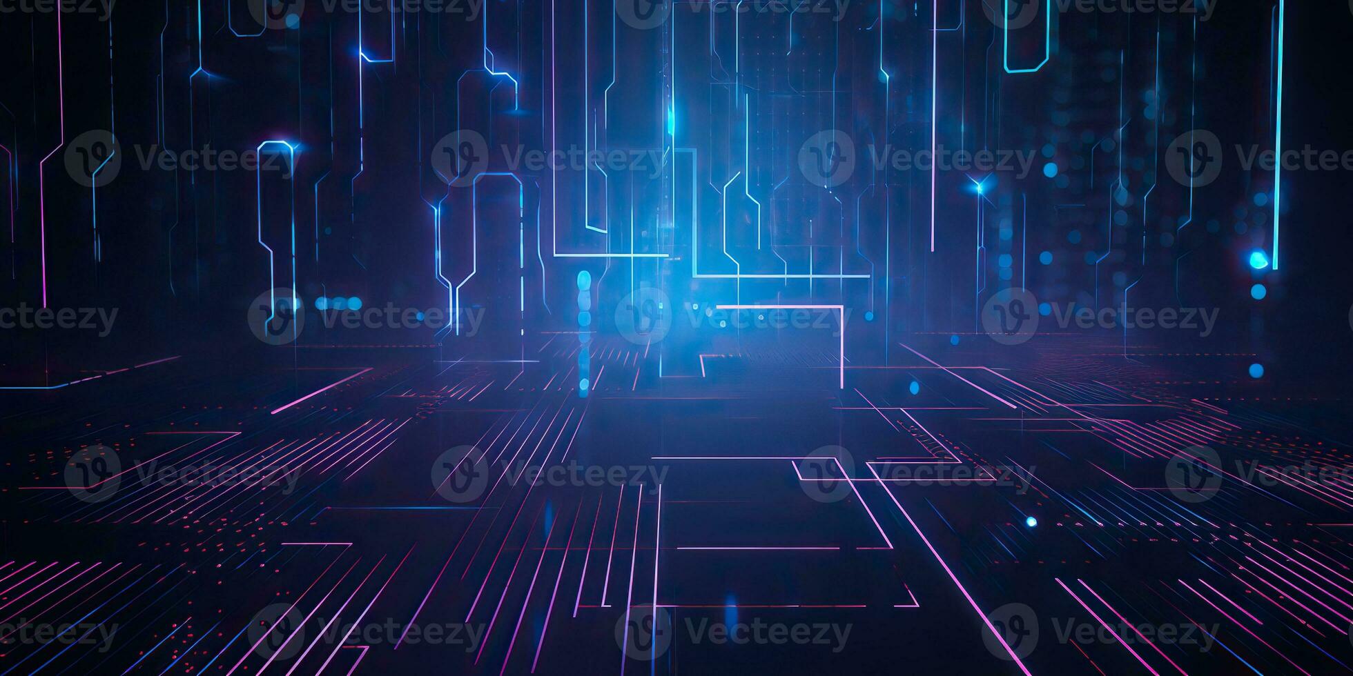 AI Generated. AI Generative. Bluew data network science pragramming future cyber background pattern texture. Graphic Art photo