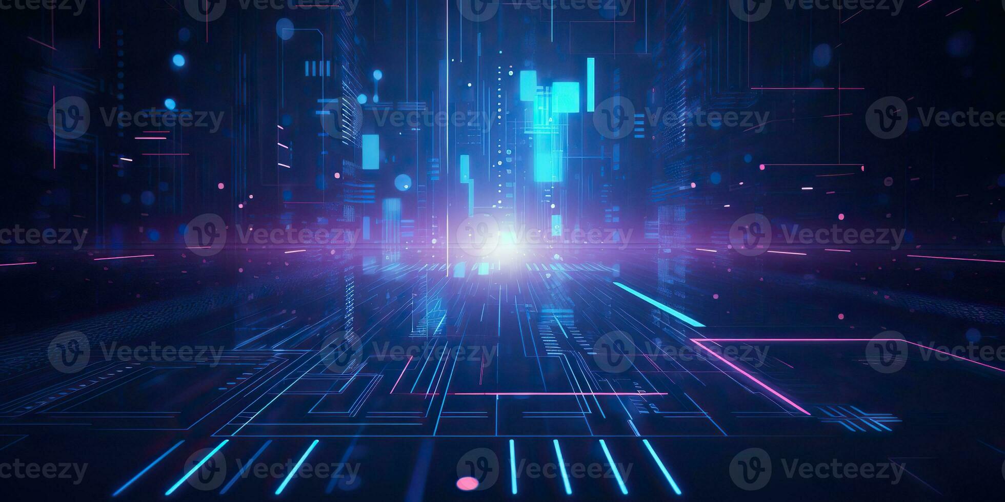 AI Generated. AI Generative. Bluew data network science pragramming future cyber background pattern texture. Graphic Art photo
