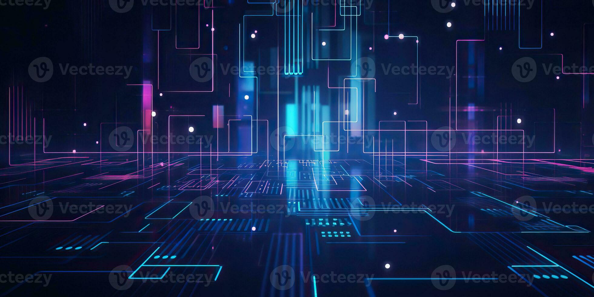 AI Generated. AI Generative. Bluew data network science pragramming future cyber background pattern texture. Graphic Art photo