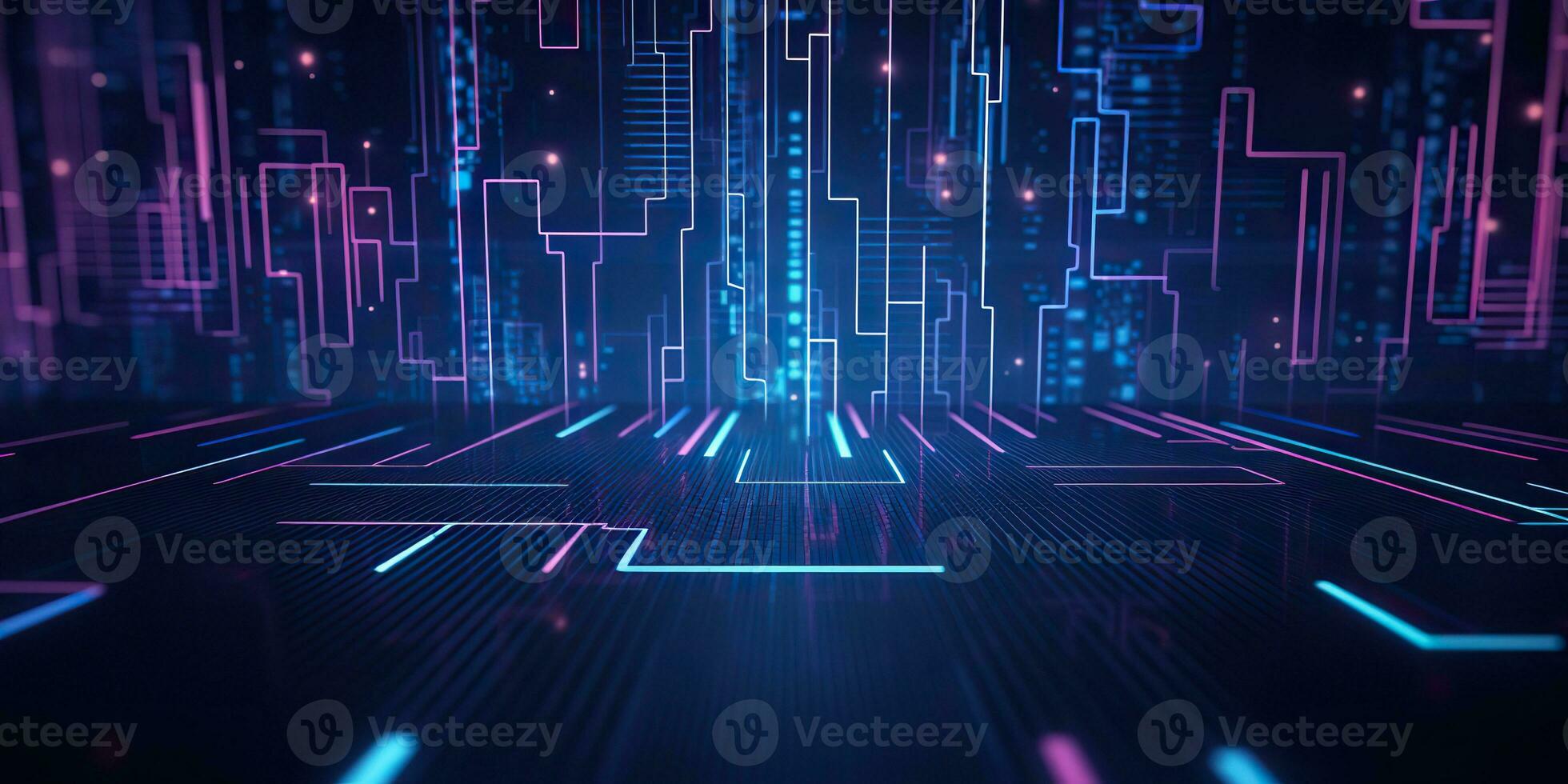 AI Generated. AI Generative. Bluew data network science pragramming future cyber background pattern texture. Graphic Art photo