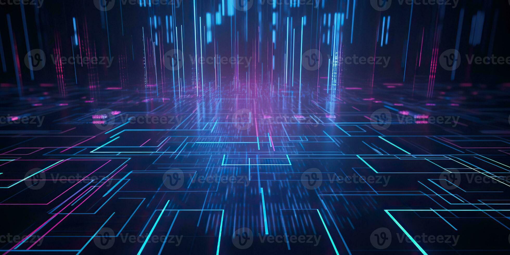 AI Generated. AI Generative. Bluew data network science pragramming future cyber background pattern texture. Graphic Art photo