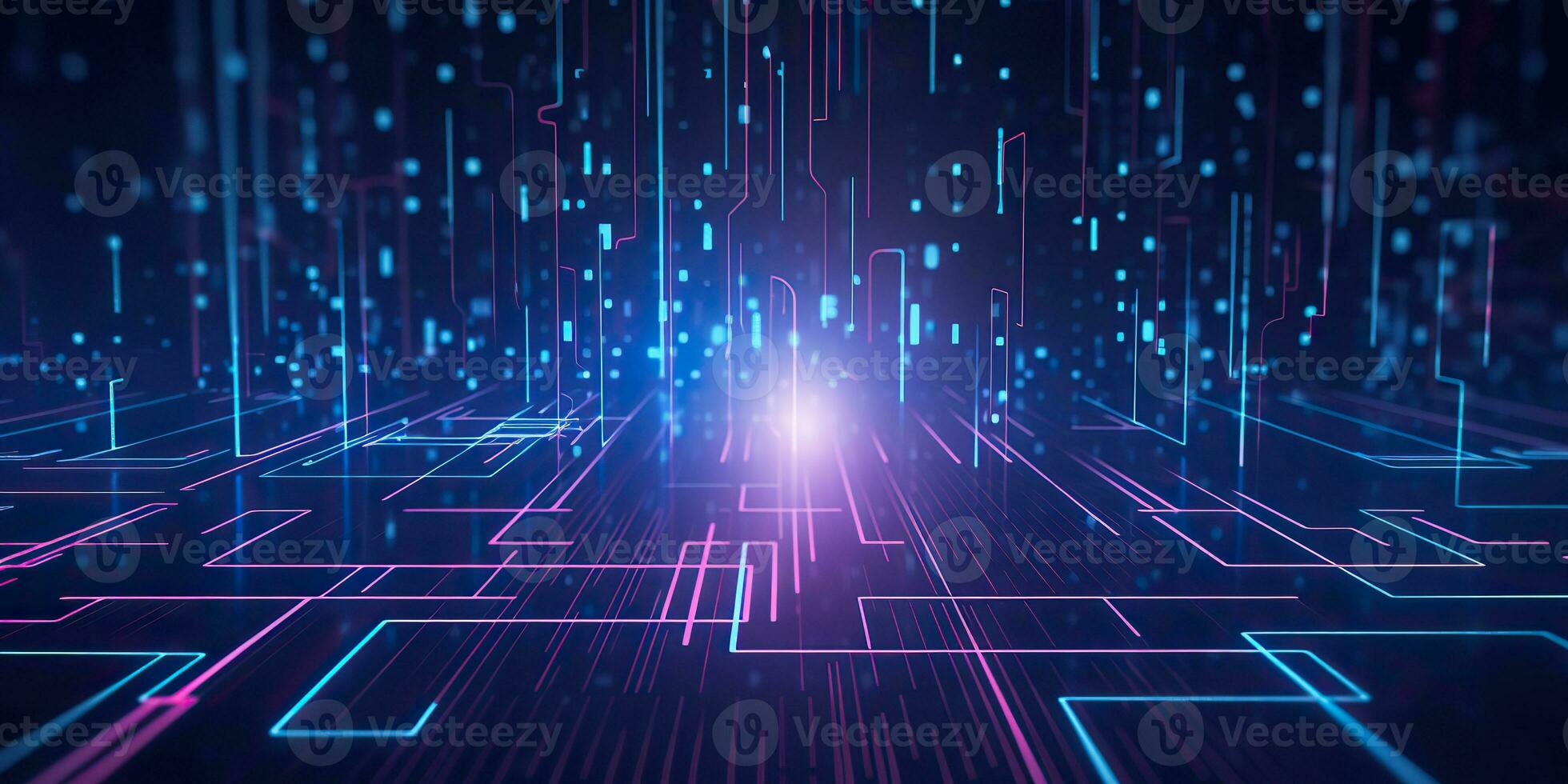 AI Generated. AI Generative. Bluew data network science pragramming future cyber background pattern texture. Graphic Art photo