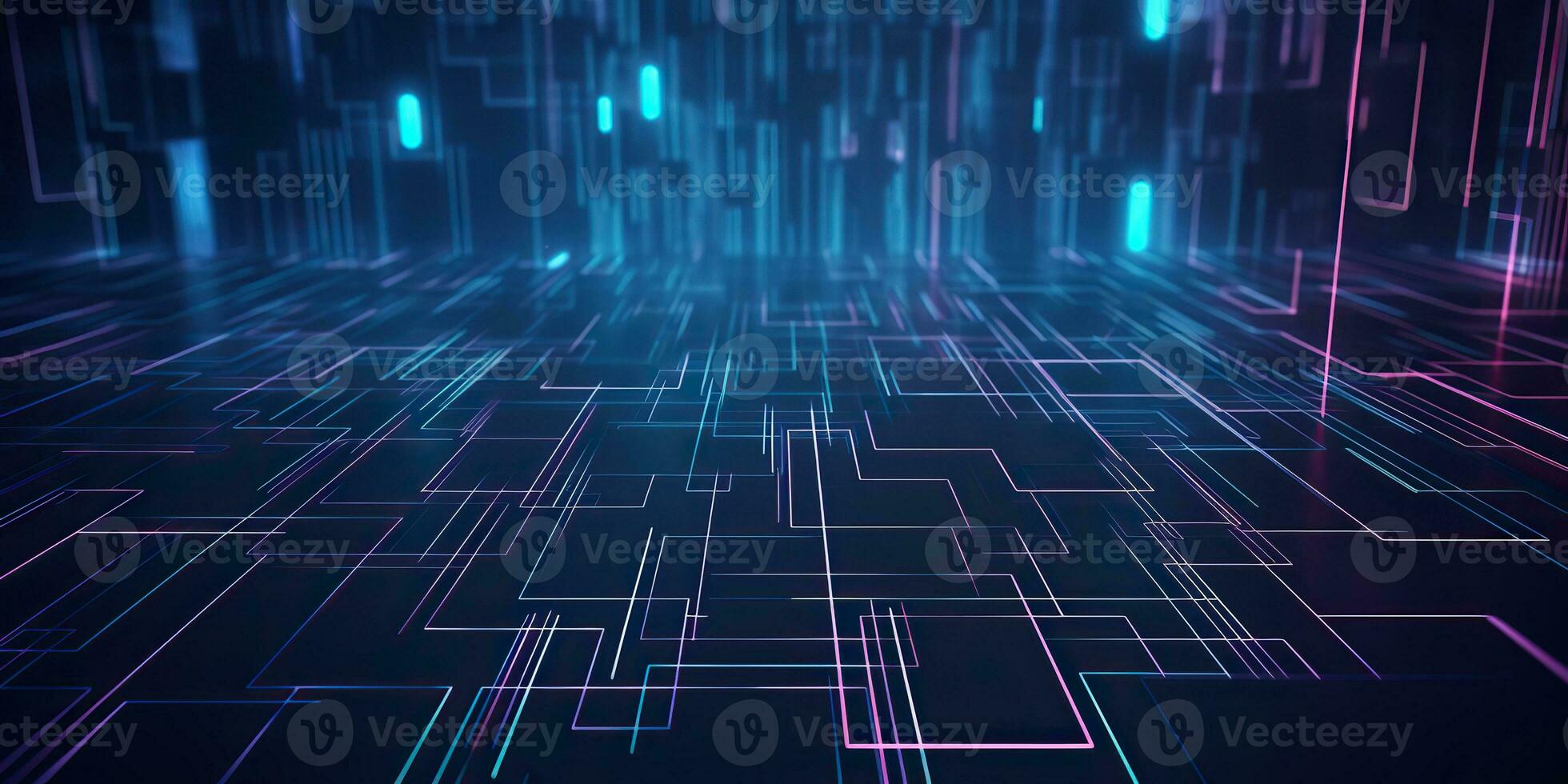 AI Generated. AI Generative. Bluew data network science pragramming future cyber background pattern texture. Graphic Art photo