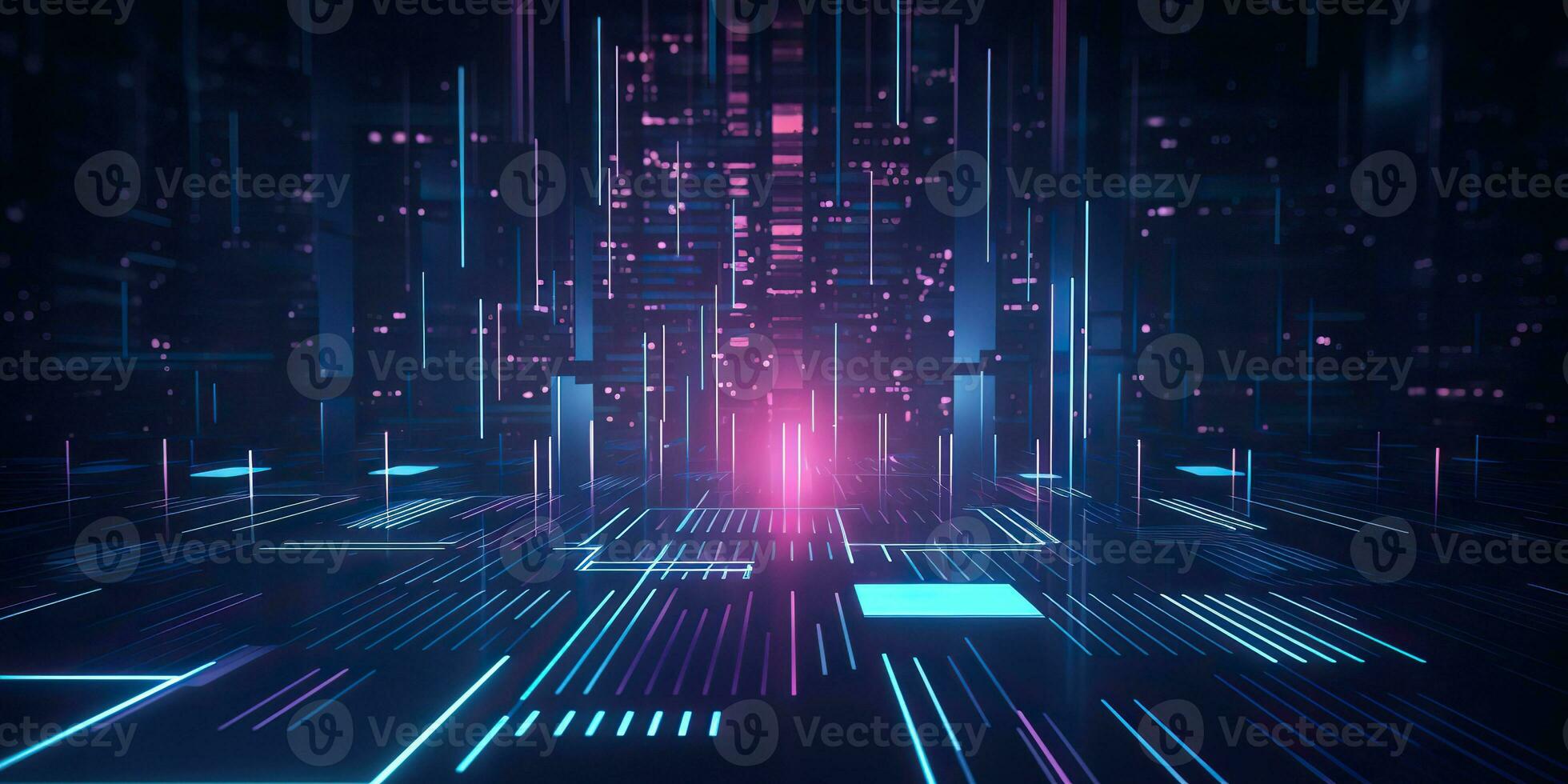 AI Generated. AI Generative. Bluew data network science pragramming future cyber background pattern texture. Graphic Art photo