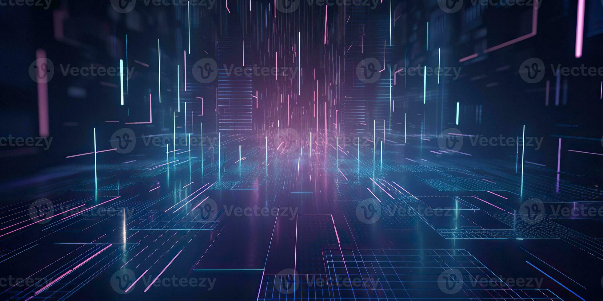 AI Generated. AI Generative. Bluew data network science pragramming future cyber background pattern texture. Graphic Art photo