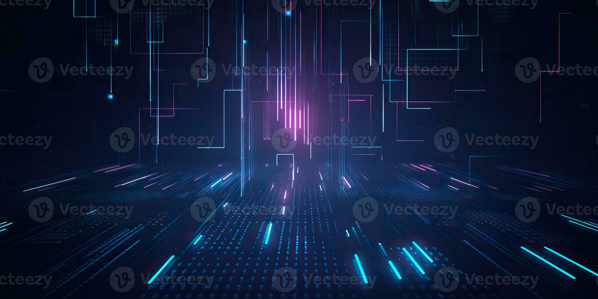 AI Generated. AI Generative. Bluew data network science pragramming future cyber background pattern texture. Graphic Art photo