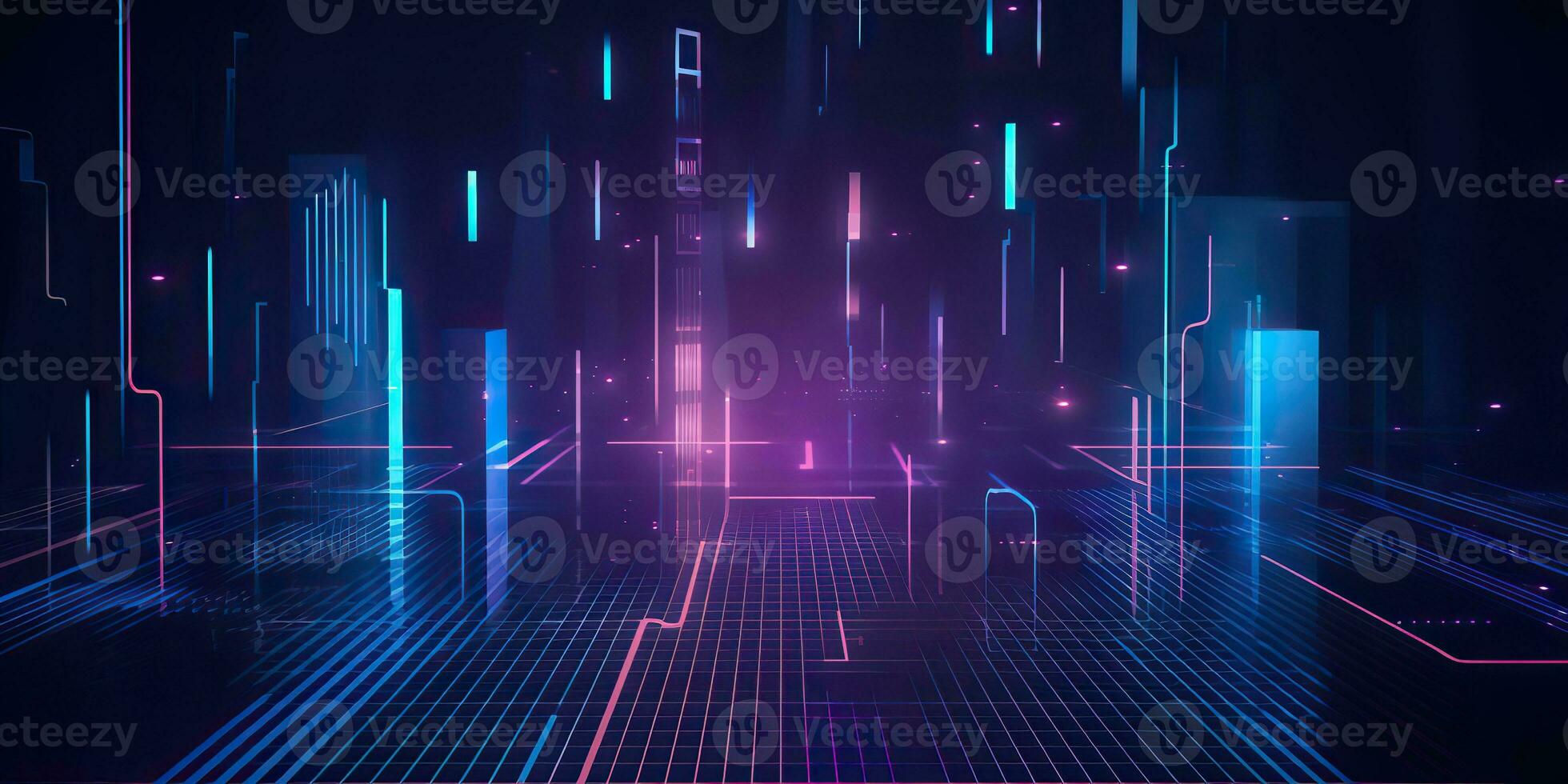 AI Generated. AI Generative. Bluew data network science pragramming future cyber background pattern texture. Graphic Art photo