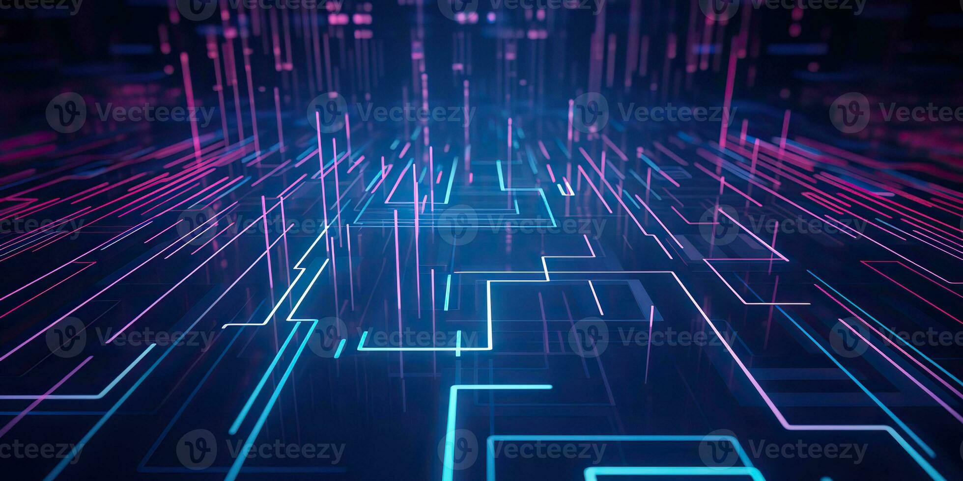 AI Generated. AI Generative. Bluew data network science pragramming future cyber background pattern texture. Graphic Art photo