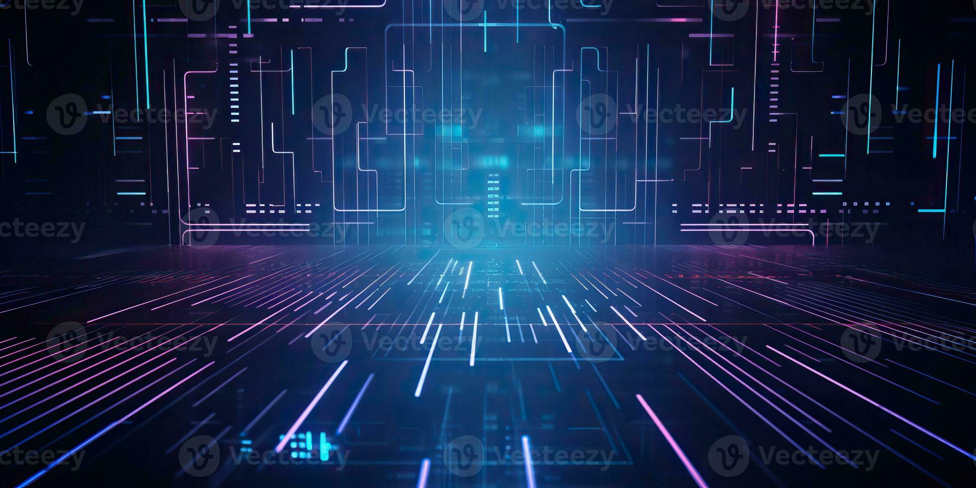 AI Generated. AI Generative. Bluew data network science pragramming future cyber background pattern texture. Graphic Art photo